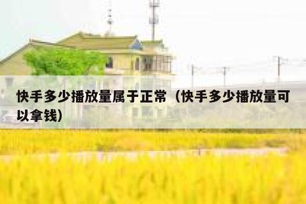 快手多少播放量属于正常（快手多少播放量可以拿钱） 第1张