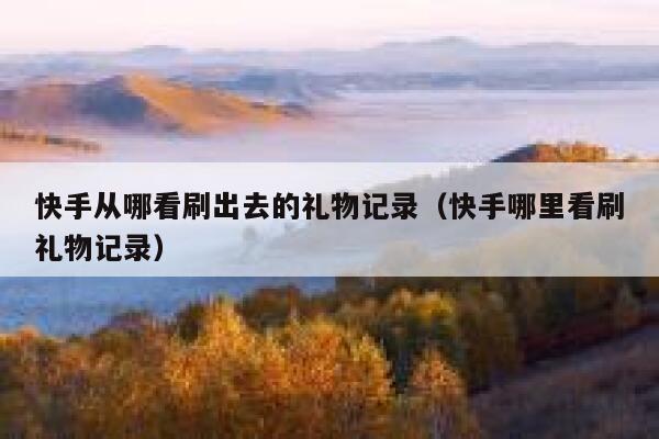 快手从哪看刷出去的礼物记录（快手哪里看刷礼物记录） 第1张