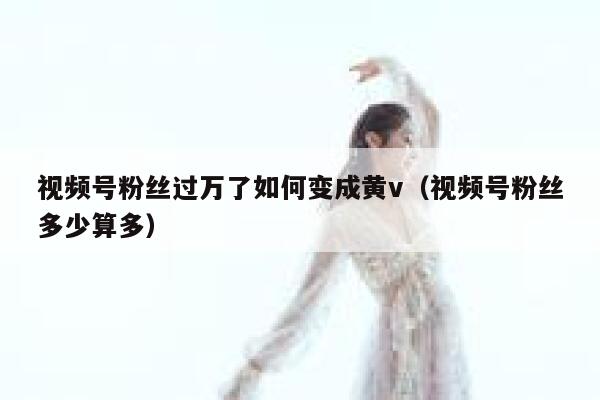 视频号粉丝过万了如何变成黄v（视频号粉丝多少算多） 第1张