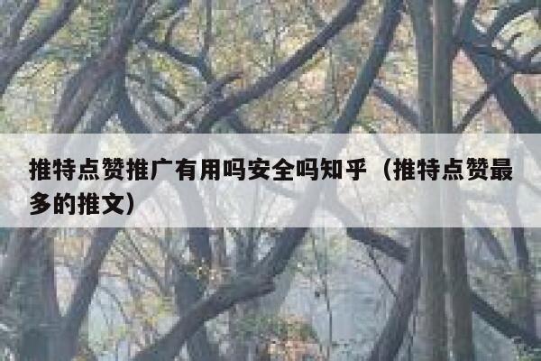 推特点赞推广有用吗安全吗知乎（推特点赞最多的推文） 第1张