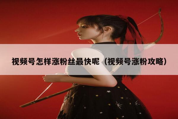 视频号怎样涨粉丝最快呢（视频号涨粉攻略） 第1张