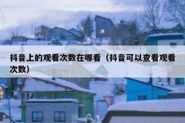 抖音上的观看次数在哪看（抖音可以查看观看次数） 第1张