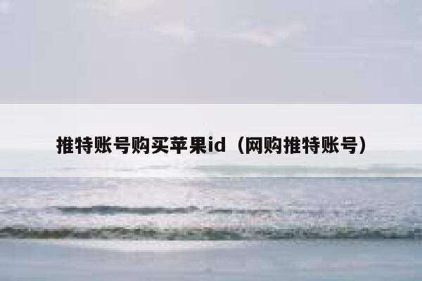 推特账号购买苹果id（网购推特账号） 第1张