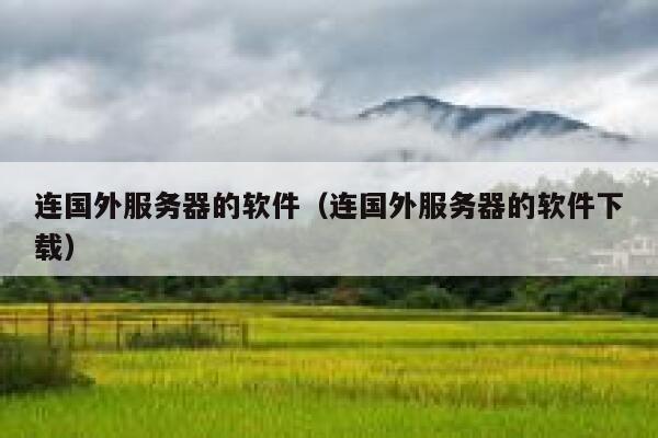 连国外服务器的软件（连国外服务器的软件下载） 第1张