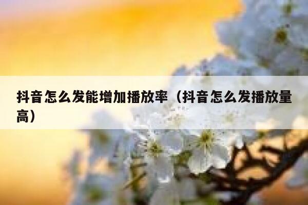 抖音怎么发能增加播放率（抖音怎么发播放量高） 第1张