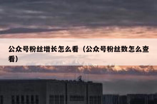 公众号粉丝增长怎么看（公众号粉丝数怎么查看） 第1张