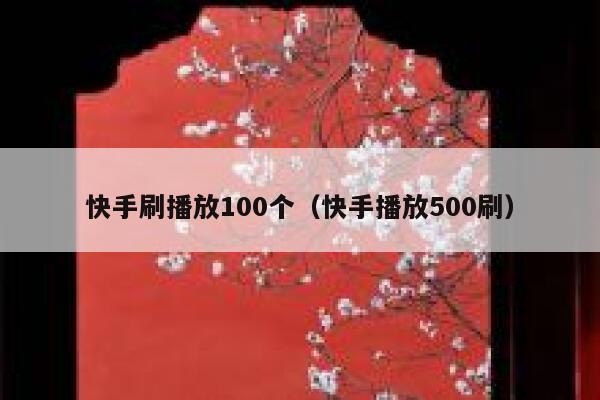 快手刷播放100个（快手播放500刷） 第1张