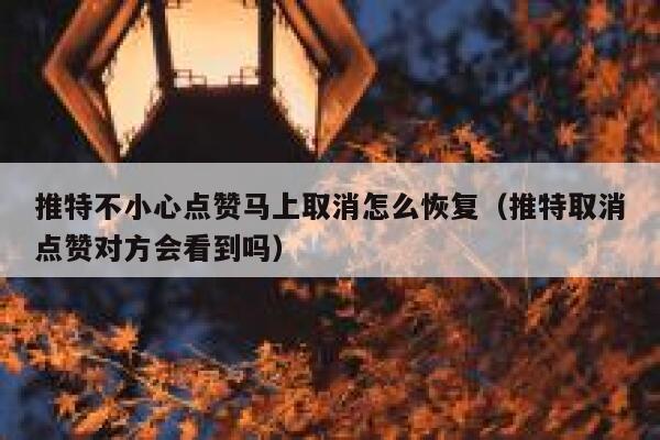 推特不小心点赞马上取消怎么恢复（推特取消点赞对方会看到吗） 第1张