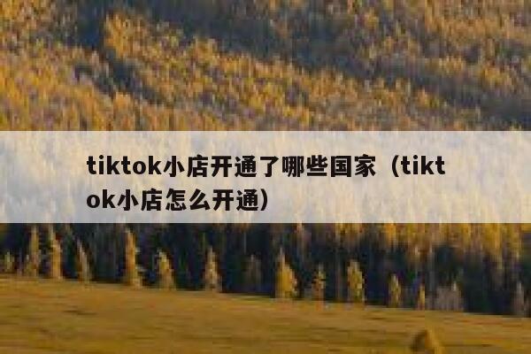 tiktok小店开通了哪些国家（tiktok小店怎么开通） 第1张