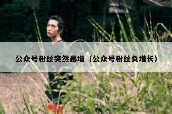 公众号粉丝突然暴增（公众号粉丝负增长） 第1张