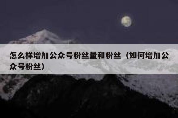 怎么样增加公众号粉丝量和粉丝（如何增加公众号粉丝） 第1张