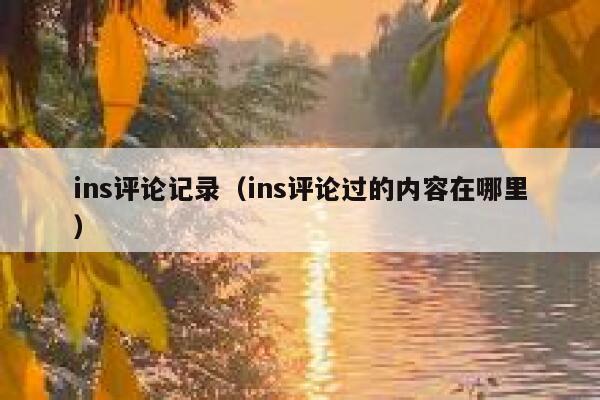 ins评论记录（ins评论过的内容在哪里） 第1张