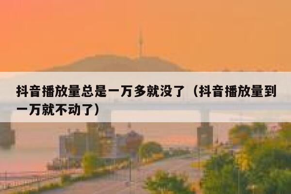 抖音播放量总是一万多就没了（抖音播放量到一万就不动了） 第1张