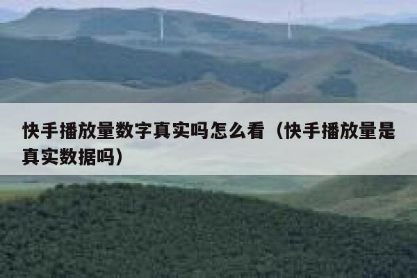 快手播放量数字真实吗怎么看（快手播放量是真实数据吗） 第1张