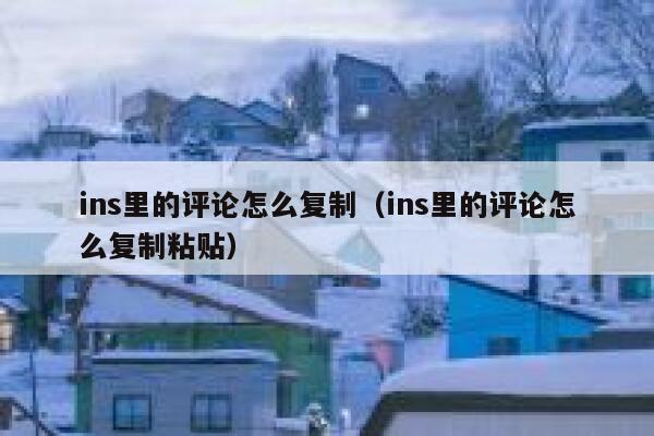 ins里的评论怎么复制（ins里的评论怎么复制粘贴） 第1张