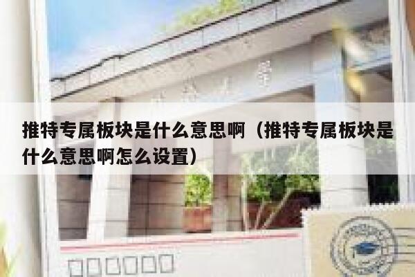 推特专属板块是什么意思啊（推特专属板块是什么意思啊怎么设置） 第1张