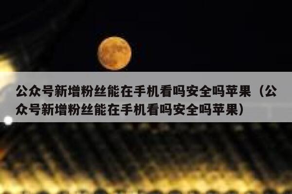 公众号新增粉丝能在手机看吗安全吗苹果（公众号新增粉丝能在手机看吗安全吗苹果） 第1张
