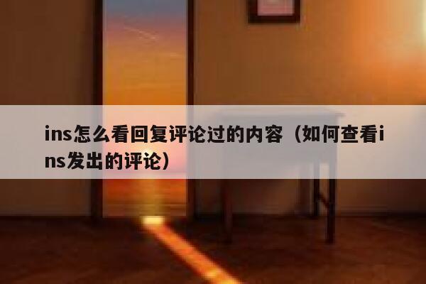ins怎么看回复评论过的内容（如何查看ins发出的评论） 第1张