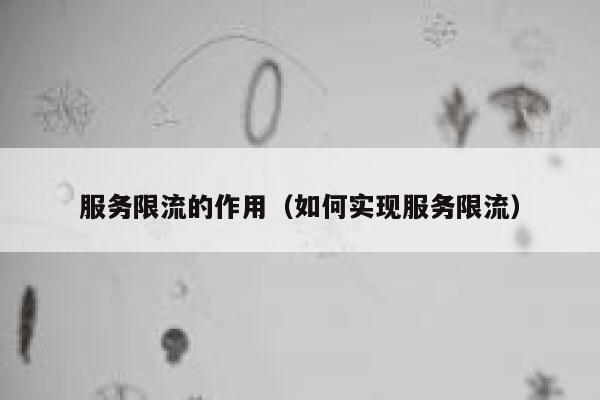 服务限流的作用（如何实现服务限流） 第1张
