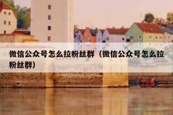 微信公众号怎么拉粉丝群（微信公众号怎么拉粉丝群） 第1张