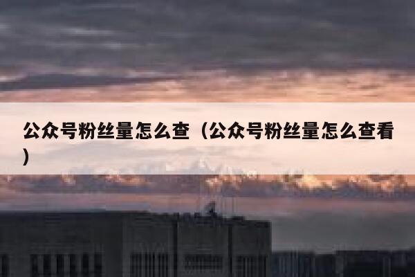 公众号粉丝量怎么查（公众号粉丝量怎么查看） 第1张