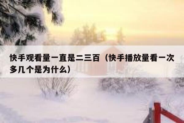 快手观看量一直是二三百（快手播放量看一次多几个是为什么） 第1张