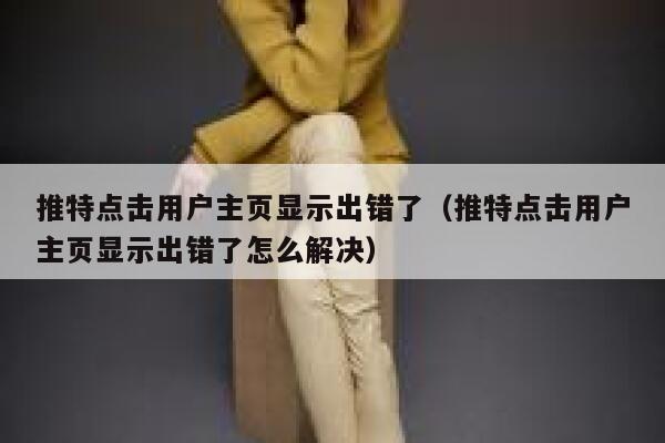 推特点击用户主页显示出错了（推特点击用户主页显示出错了怎么解决） 第1张