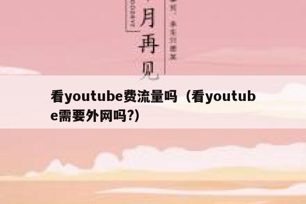 看youtube费流量吗（看youtube需要外网吗?） 第1张