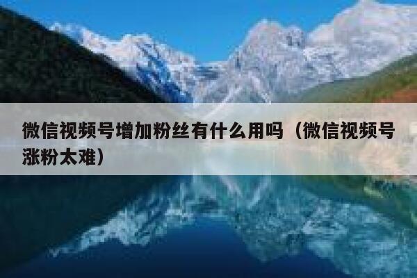 微信视频号增加粉丝有什么用吗（微信视频号涨粉太难） 第1张