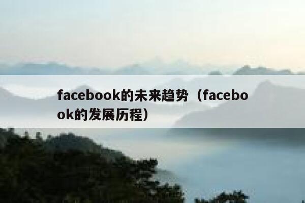 facebook的未来趋势（facebook的发展历程） 第1张