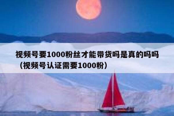 视频号要1000粉丝才能带货吗是真的吗吗（视频号认证需要1000粉） 第1张