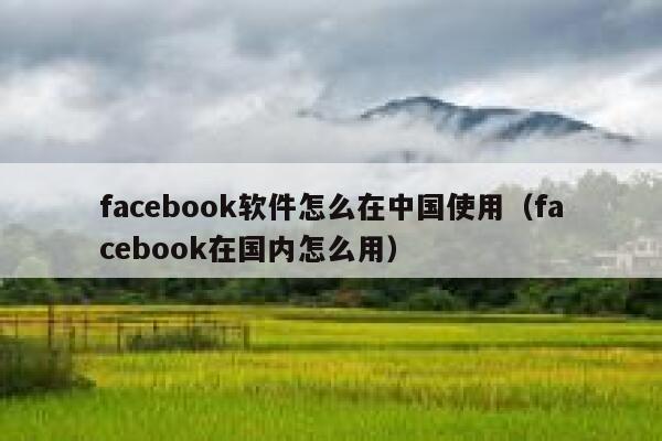 facebook软件怎么在中国使用（facebook在国内怎么用） 第1张