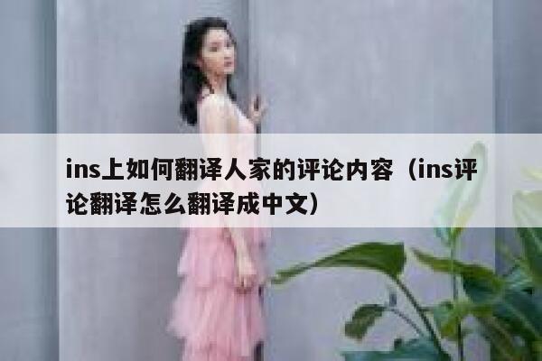 ins上如何翻译人家的评论内容（ins评论翻译怎么翻译成中文） 第1张