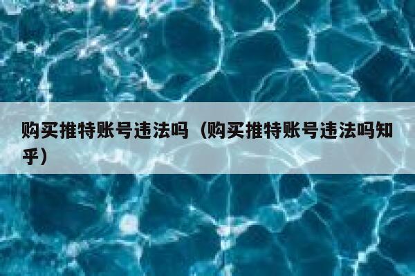 购买推特账号违法吗（购买推特账号违法吗知乎） 第1张