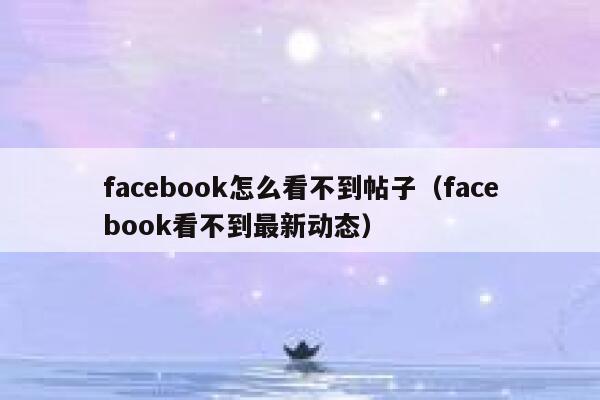 facebook怎么看不到帖子（facebook看不到最新动态） 第1张