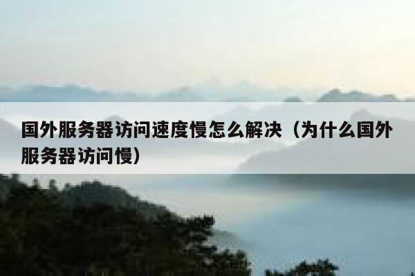 国外服务器访问速度慢怎么解决(为什么国外服务器访问慢) 第1张 国外服务器访问速度慢怎么解决(为什么国外服务器访问慢) 第1张