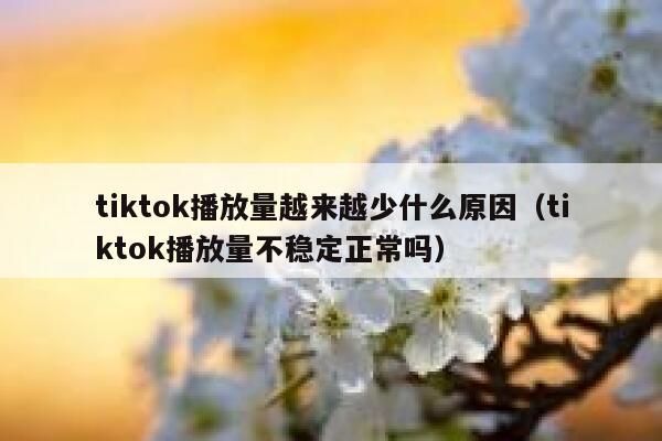 tiktok播放量越来越少什么原因（tiktok播放量不稳定正常吗） 第1张