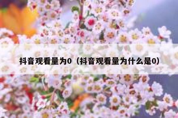 抖音观看量为0（抖音观看量为什么是0） 第1张