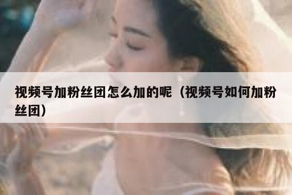 视频号加粉丝团怎么加的呢（视频号如何加粉丝团） 第1张