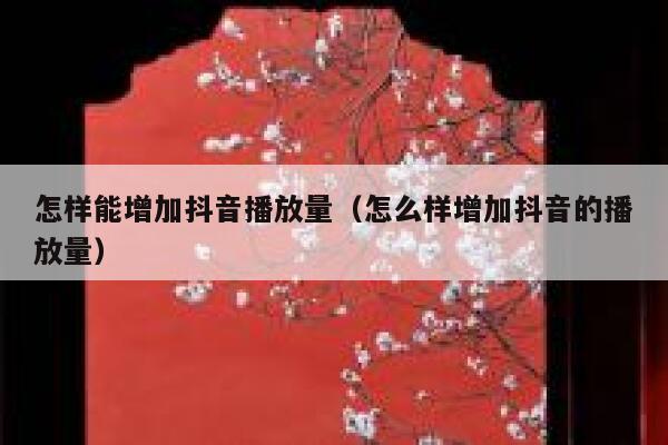 怎样能增加抖音播放量（怎么样增加抖音的播放量） 第1张