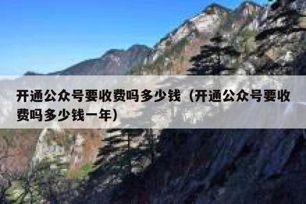 开通公众号要收费吗多少钱（开通公众号要收费吗多少钱一年） 第1张