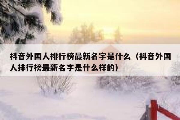 抖音外国人排行榜最新名字是什么（抖音外国人排行榜最新名字是什么样的） 第1张