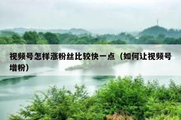视频号怎样涨粉丝比较快一点（如何让视频号增粉） 第1张