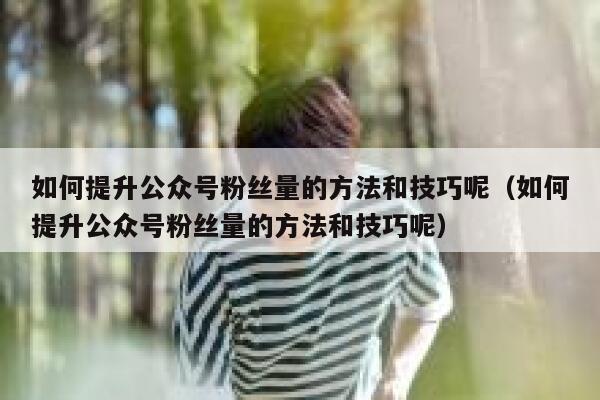 如何提升公众号粉丝量的方法和技巧呢（如何提升公众号粉丝量的方法和技巧呢） 第1张