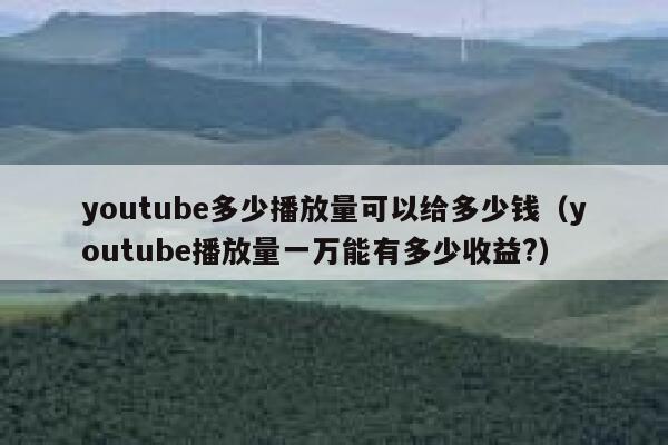 youtube多少播放量可以给多少钱（youtube播放量一万能有多少收益?） 第1张