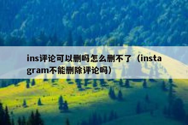 ins评论可以删吗怎么删不了（instagram不能删除评论吗） 第1张