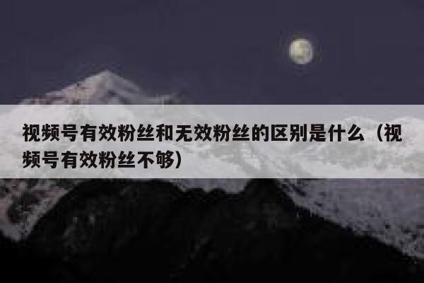 视频号有效粉丝和无效粉丝的区别是什么(视频号有效粉丝不够) 第1张 视频号有效粉丝和无效粉丝的区别是什么(视频号有效粉丝不够) 第1张