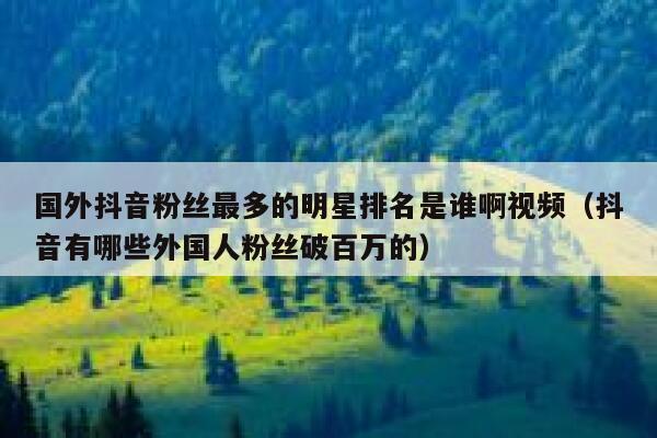 国外抖音粉丝最多的明星排名是谁啊视频（抖音有哪些外国人粉丝破百万的） 第1张