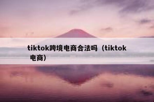 tiktok跨境电商合法吗(tiktok 电商) 第1张 tiktok跨境电商合法吗(tiktok 电商) 第1张