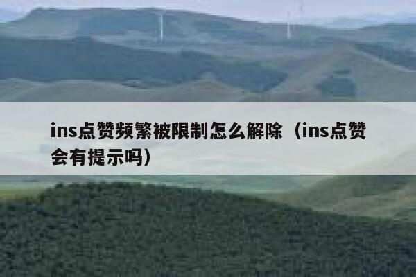 ins点赞频繁被限制怎么解除（ins点赞会有提示吗） 第1张